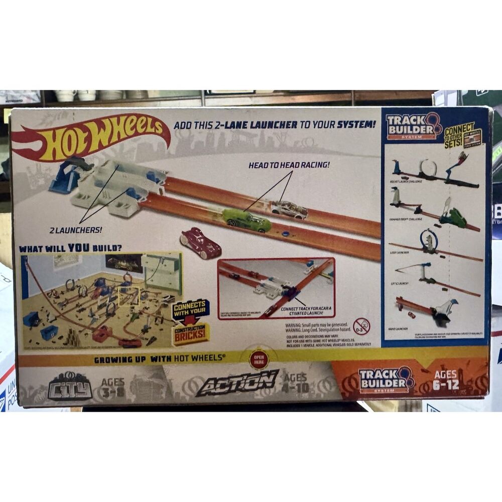 Hot Wheels Track Builder 2-Lane Launcher Track Set
